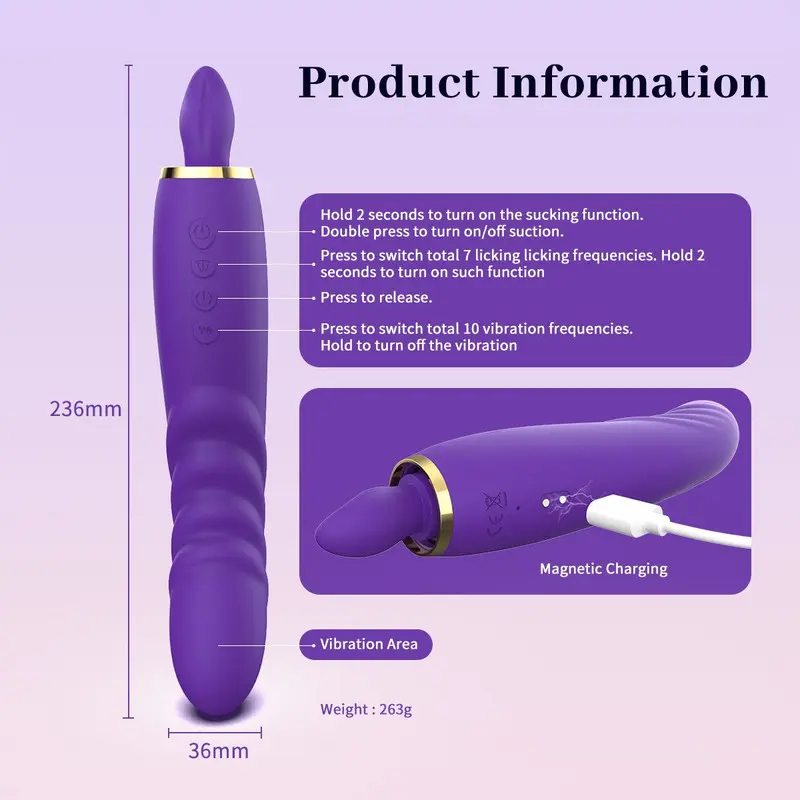 Powerful Internal Vibrator with Breast Suction Function - Image 3