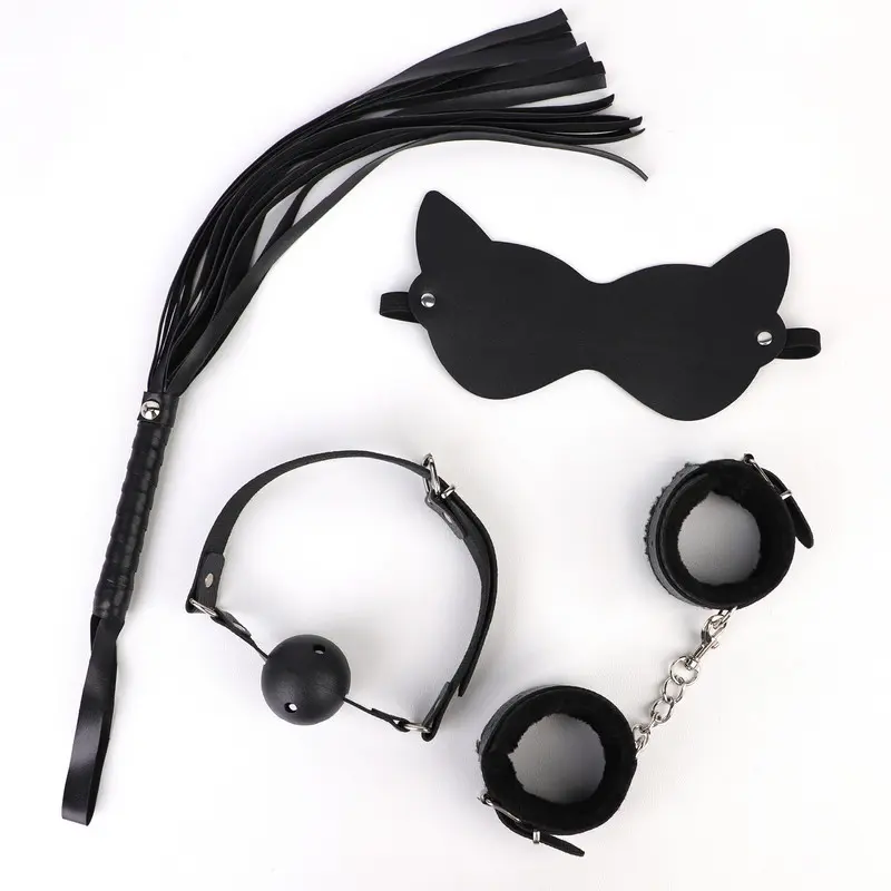 Glossy PVC & Plush Kitten 4-Piece Set