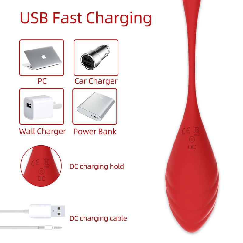 Remote Control Kegel Vibrator - Silicone Pelvic Floor Exerciser for Women (Red/Rose/Purple) - Image 2