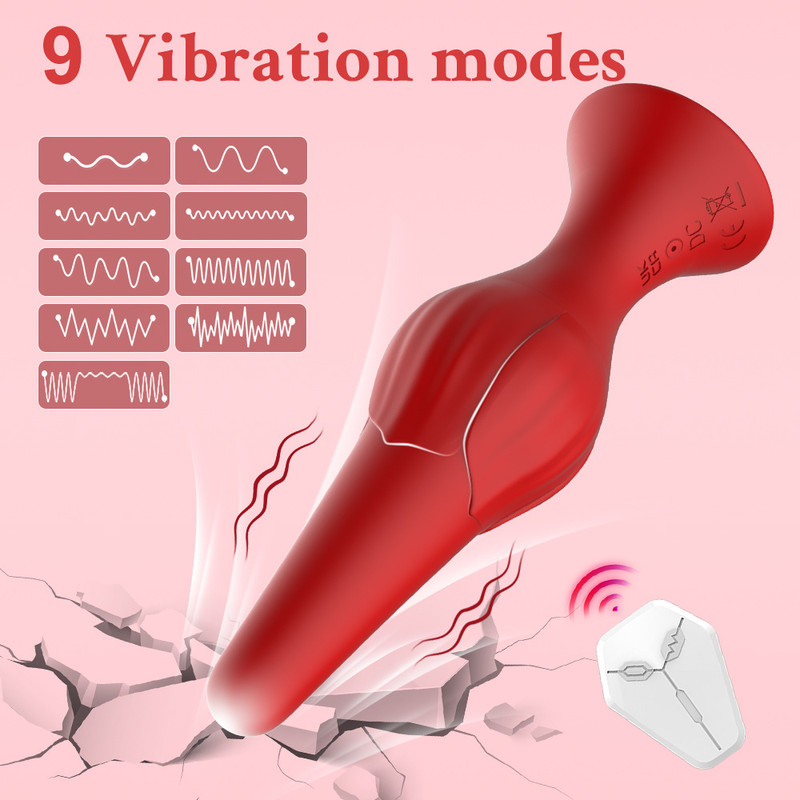 APP Controlled 9 Vibration Modes Silicone Rose Butt Plug | Waterproof Anal Massager for Men & Women - Image 2
