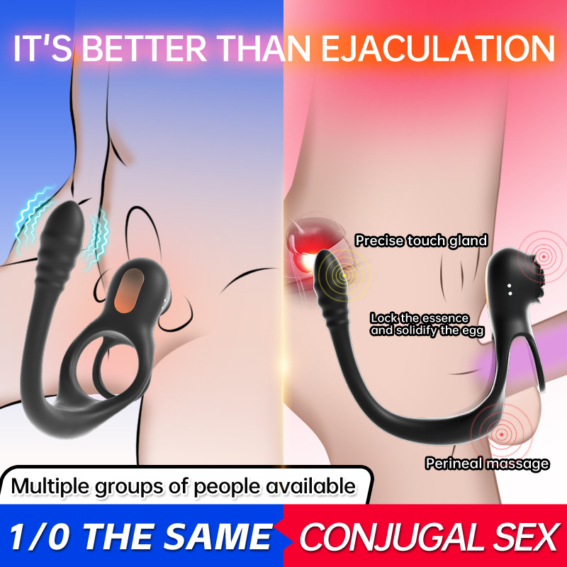 APP Control Lock Ring with Strap | Dual Stimulation Delay Toy for Couples - Image 2