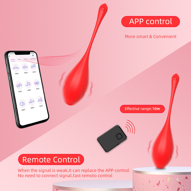Remote Control Kegel Vibrator - Silicone Pelvic Floor Exerciser for Women (Red/Rose/Purple) - Image 4