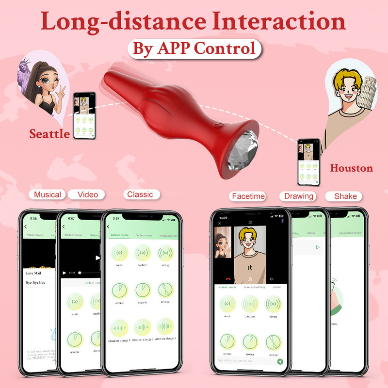 APP Controlled 9 Vibration Modes Silicone Rose Butt Plug | Waterproof Anal Massager for Men & Women - Image 4