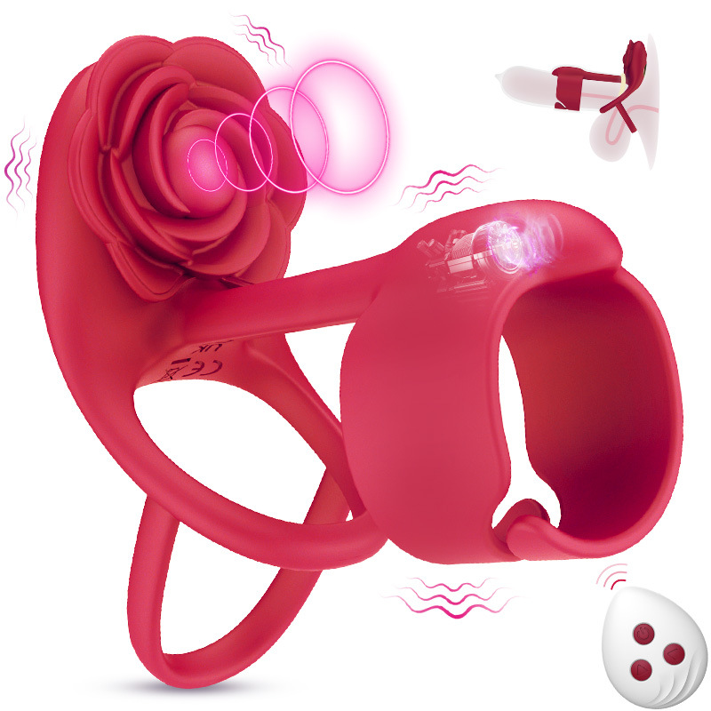 APP Controlled Rose Vibrating Cock Ring | 10 Modes Anti-Falling Male Pleasure Toy | Silicone Delay Ring for Couples - Image 5