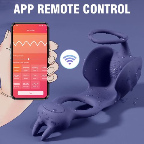APP Controlled Vibrating Cock Ring with Anti-Ejaculation Feature | Silicone Remote Control Pleasure Toy for Men & Couples