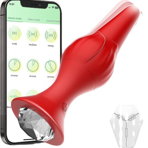APP Controlled 9 Vibration Modes Silicone Rose Butt Plug | Waterproof Anal Massager for Men & Women