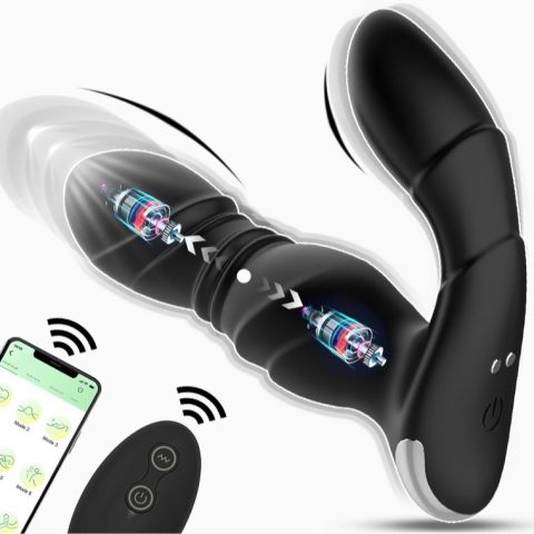 Electric Thrusting Prostate Massager with Remote | Silicone Vibrating Anal Plug for Men & Couples | Waterproof P-spot Massager
